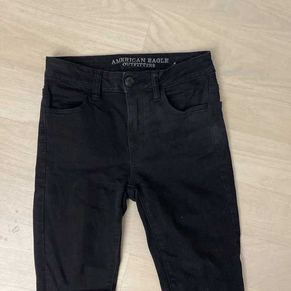 American Eagle - Size 0 Short - Super Super Stretch - Black Jeans - Picture 2 of 6